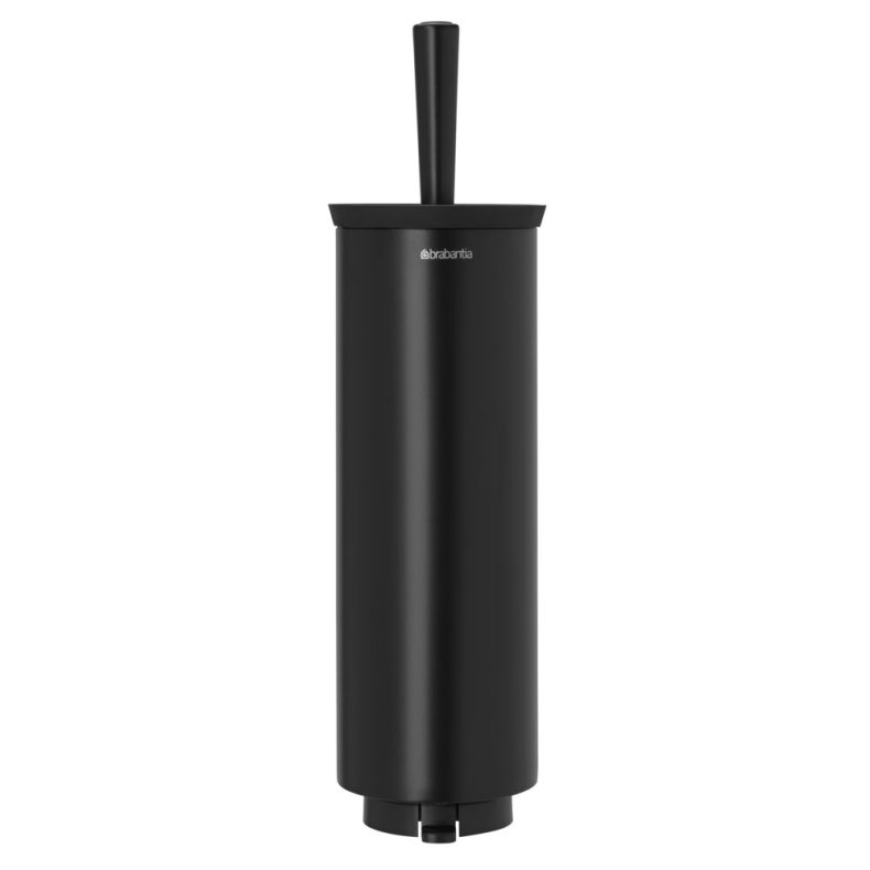 Toiletb�rste, Brabantia, 12,5x11,5x43cm, �11,5cm, sort, plast/rustfrit st�l, forberedt til v�gmontering inkl. materialer