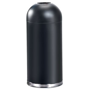 Affaldsspand, V-Part, sort mat, pulverlakeret metal, 55 l, med detaljer i s�lvfarve, �ben top og galvaniseret inderspand