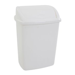 Affaldsspand, V-Part, hvid, plast, 26 l, med sving l�g, forberedt til v�gmontering
