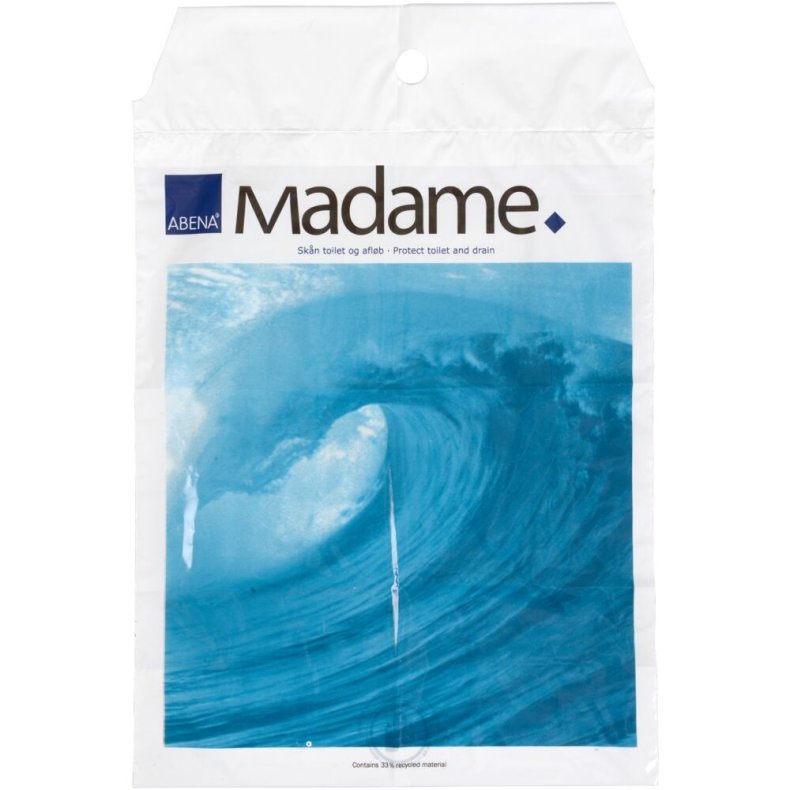 Madamepose, 5 l, hvid, LDPE/genanvendt, 25x36,5cm, b�lgemotiv, med huller til holder