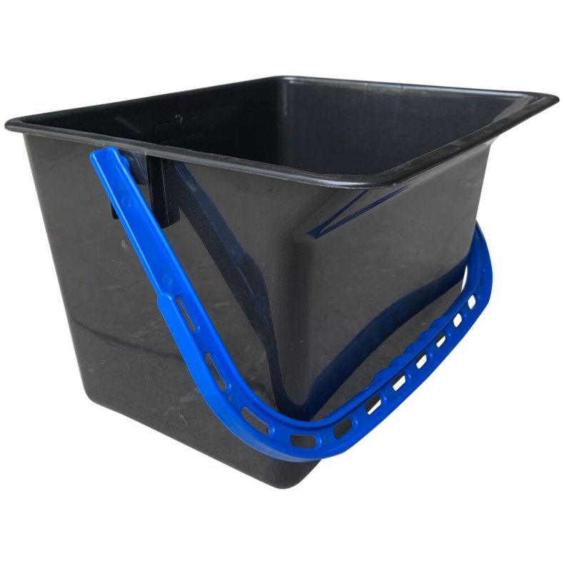 Inventarspand, 36x28x22,5cm, 12 l, sort, plast, med bl� hank