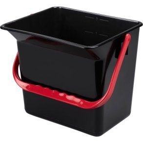 Inventarspand, 21x24x22cm, 6 l, sort, plast, med r�d hank