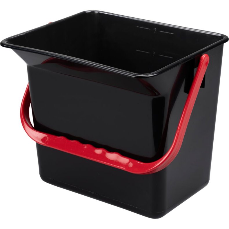 Inventarspand, 21x24x22cm, 6 l, sort, plast, med r�d hank