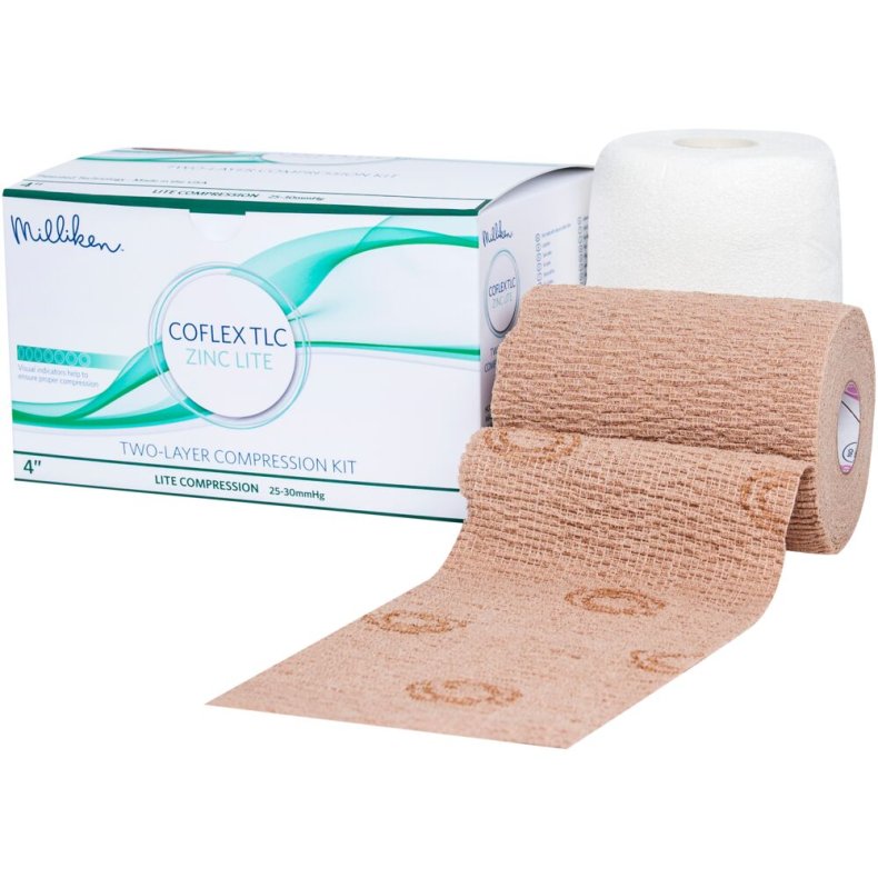 Kompressionss�t, Coflex TLC Zinc Lite, 2-lags, 6,5m x 10cm, lag 2 er med visuel indikator