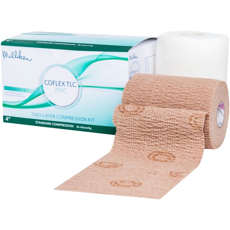 Kompressionss�t, Coflex TLC Zinc Standard, 2-lags, 6,5m x 10cm, lag 2 er med visuel indikator