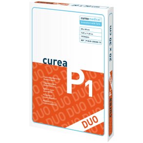 Superabsorberende s�rbandage, Curea P1 DUO, 20x30cm, hvid, uden kl�ber, steril, engangs *Denne vare tages ikke retur*