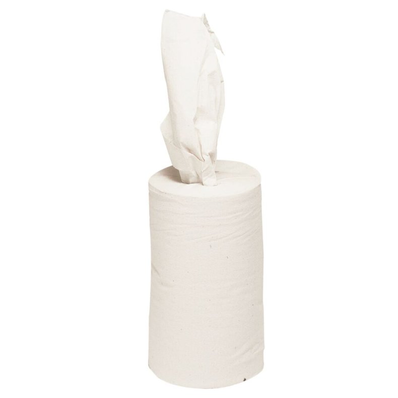 H�ndkl�derulle, neutral, 1-lags, Mini, 120m x 20cm, �13cm, hvid, genanvendt papir, uden hylse