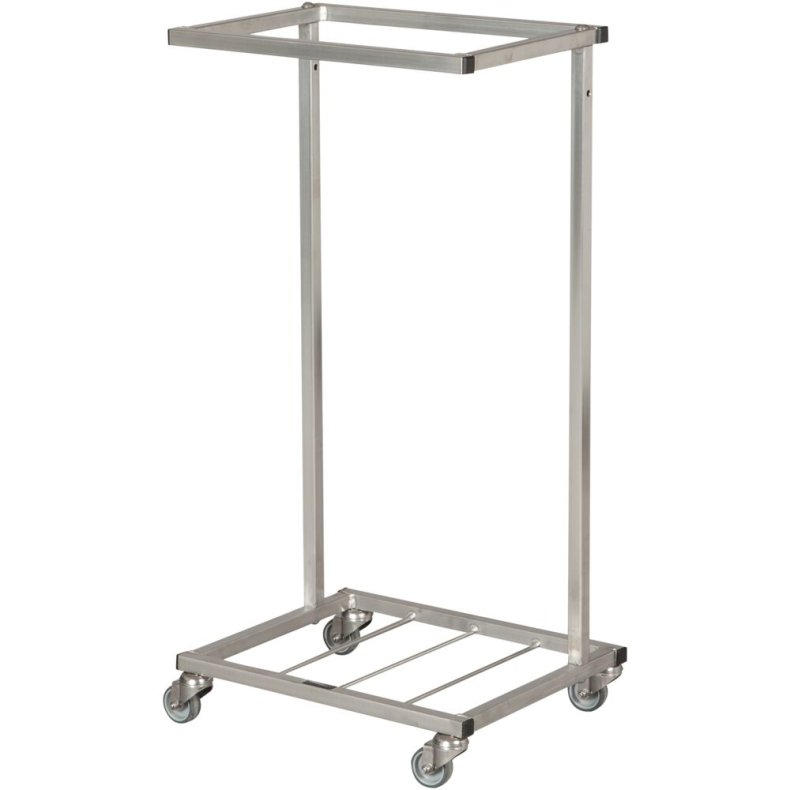 Affaldsstativ, Tina Trolleys, st�l, rustfrit st�l, 110 l, uden l�g, med 4 hjul *Denne vare tages ikke retur*