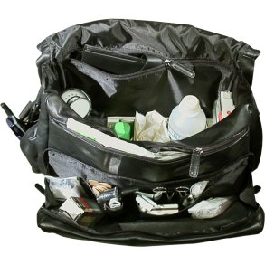 L�getaske, Pico Bello, 40x20x33cm, sort, bl�d Nappa l�der, skulderrem og ampul dispenser