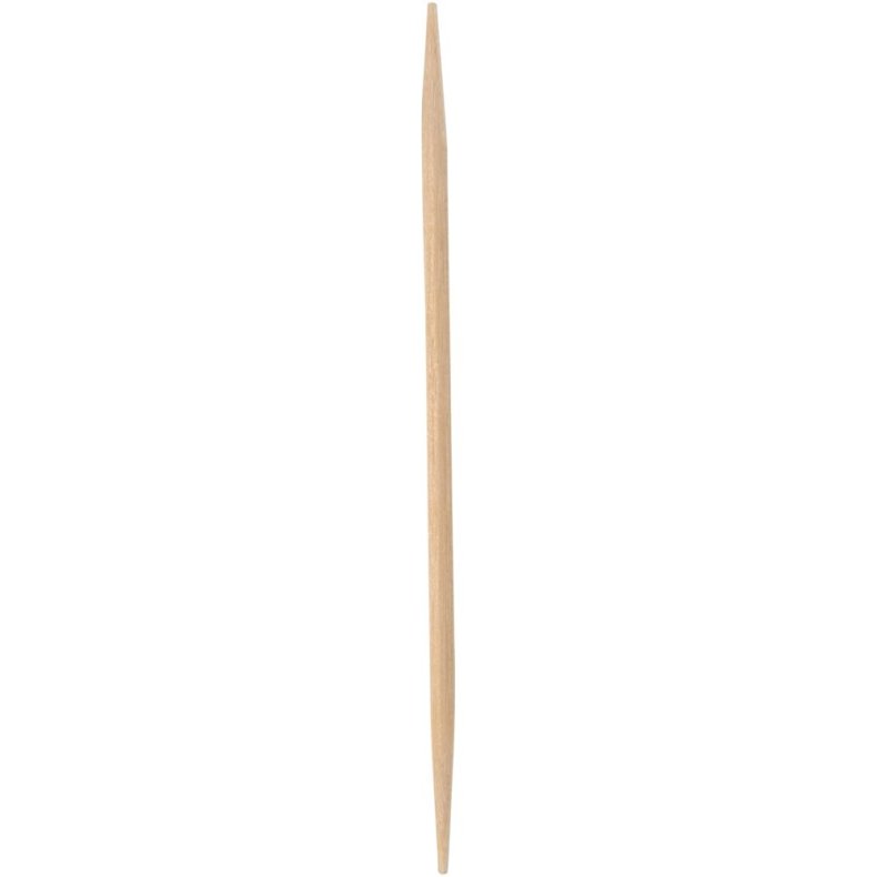 Tandstikker, ABENA Gastro, 6,5cm, natur, runde, med spids i begge ender, enkeltpakket i papir