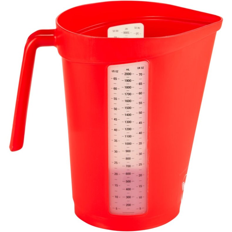 M�lekande, Vikan, 2 l, r�d, PP, med �ben hank *Denne vare tages ikke retur*