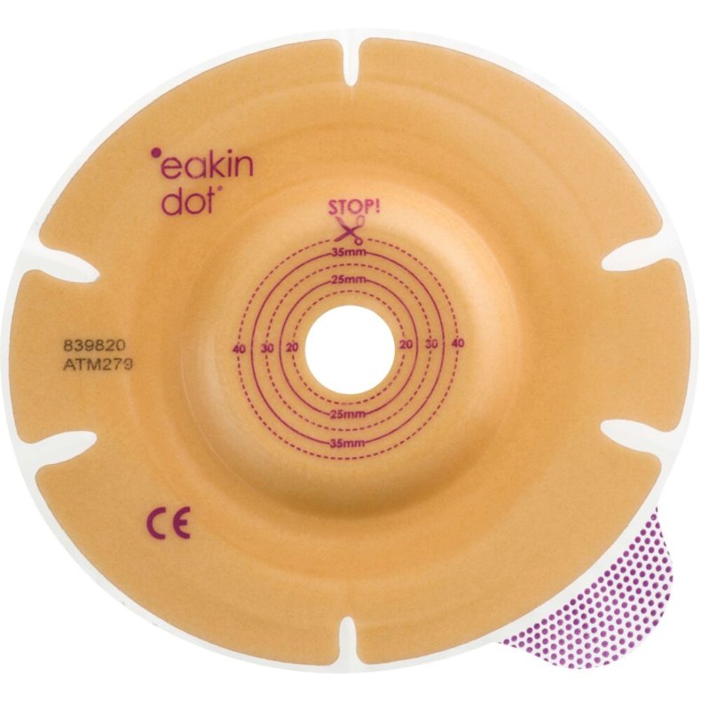 Stomiplade, Eakin Dot, 60 mm, 15-40 mm, 2-dels, bl�d konveks, opklipbar