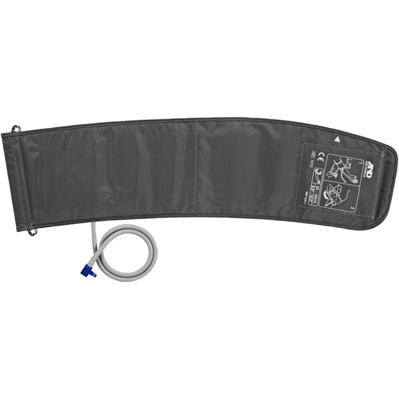 Manchet, L, sort, med 1 slange, stor voksen � 31-45 cm, til A&D blodtryksapparat