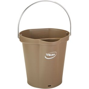 Spand til f�devarer, Vikan, 6 l, brun, PP/rustfrit st�l, med h�ldetud *Denne vare tages ikke retur*