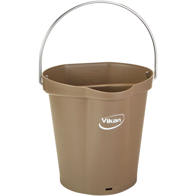 Spand til f�devarer, Vikan, 6 l, brun, PP/rustfrit st�l, med h�ldetud *Denne vare tages ikke retur*