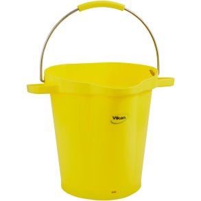 Spand til f�devarer, Vikan, 47x47x38cm, 20 l, gul, PP/rustfrit st�l, med h�ldetud *Denne vare tages ikke retur*