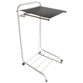 Stativ, hvid, pulverlakeret st�l/PVC, 100 l, til kanals�kke, med l�g og pedal *Denne vare tages ikke retur*
