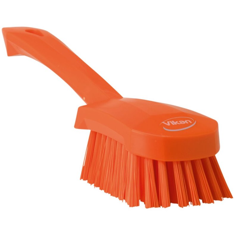 H�ndb�rste, Vikan, 27x7x8,5cm, orange, polyester/PP/rustfrit st�l, stiv *Denne vare tages ikke retur*