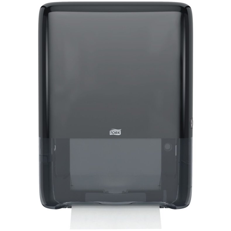 Dispenser, Tork H5, 10,1x36,7x49,1cm, sort, plast, til h�ndkl�deark med maks dybde 8 cm og maks bredde 20,5 cm