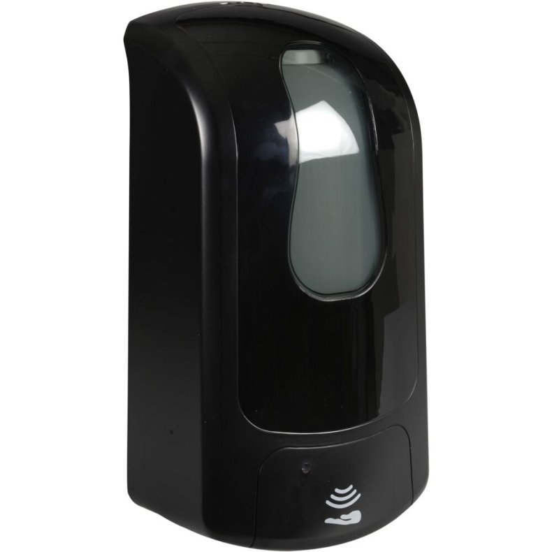 H�ndfri dispenser, 1000 ml, sort, Til p�fyldning af h�nddesinfektion (flydende eller gel) samt h�nds�be. Dosering 0,8 ml pr. tryk.