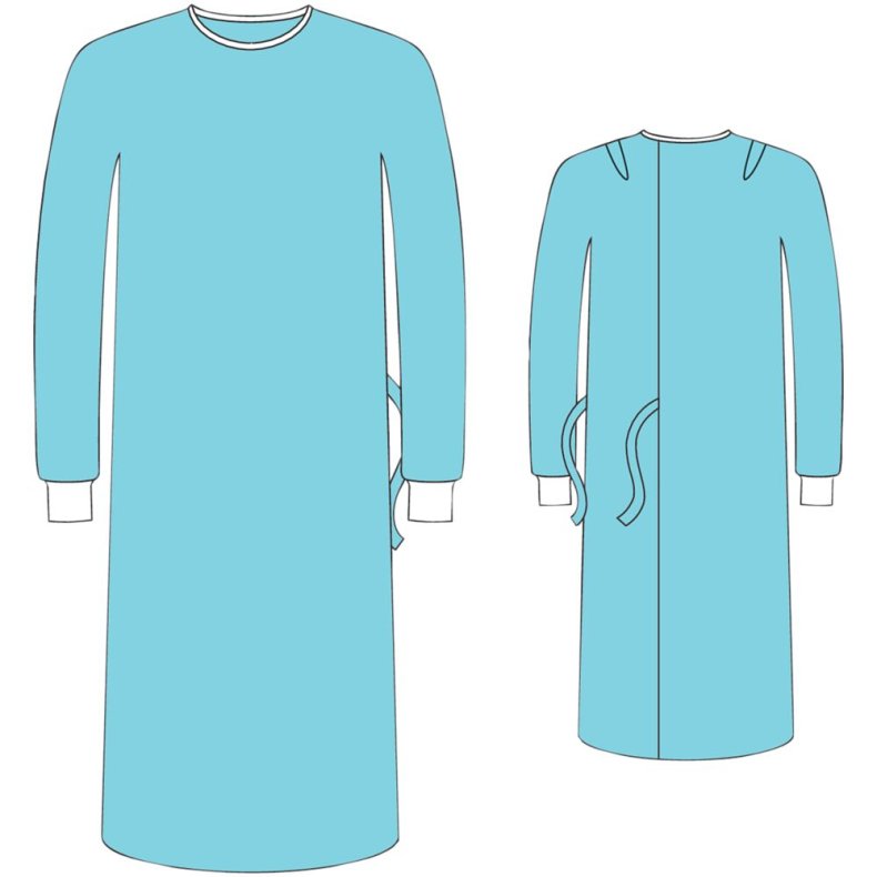 Operationskittel, Barrier Classic, XL-L, 145cm, gr�n, SMS, SP, med bindeb�nd, steril, engangs *Denne vare tages ikke retur*