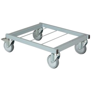 Bundramme, Tina Trolleys, 635x500x200mm, gr�, pulverlakeret st�l/PP, med 125 mm svingbare hjul og kuglelejer *Denne vare tages ikke retur*