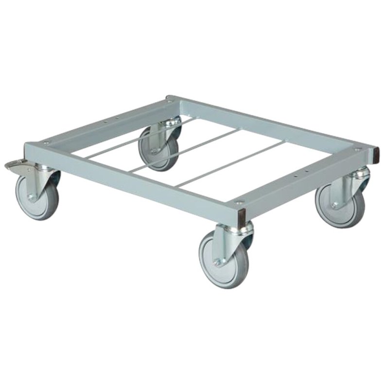 Bundramme, Tina Trolleys, 635x500x200mm, gr�, pulverlakeret st�l/PP, med 125 mm svingbare hjul og kuglelejer *Denne vare tages ikke retur*
