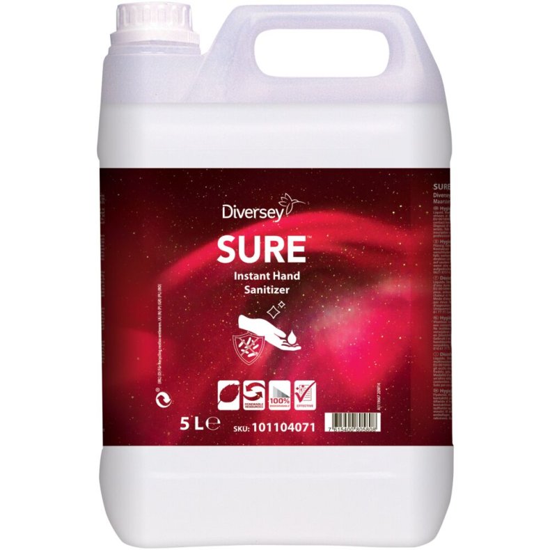 H�nddesinfektion, Diversey SURE Instant Hand Sanit.IC, 5 l, med farve og parfume *Denne vare tages ikke retur*