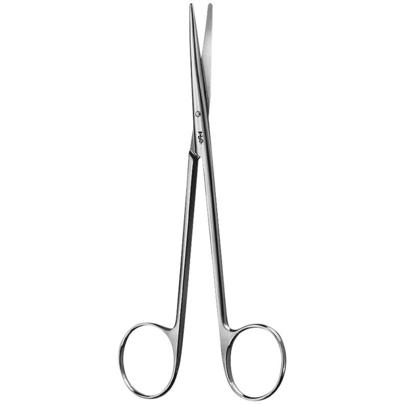 Saks Metzenbaum, Aesculap, Supreme, 14,5cm, rustfrit st�l, lige, stump/stump *Denne vare tages ikke retur*