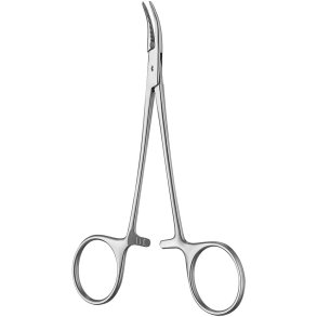 Arterieklemme, Halsted-Mosquito, Aesculap, Supreme, 12,5cm, rustfrit st�l, buet *Denne vare tages ikke retur*