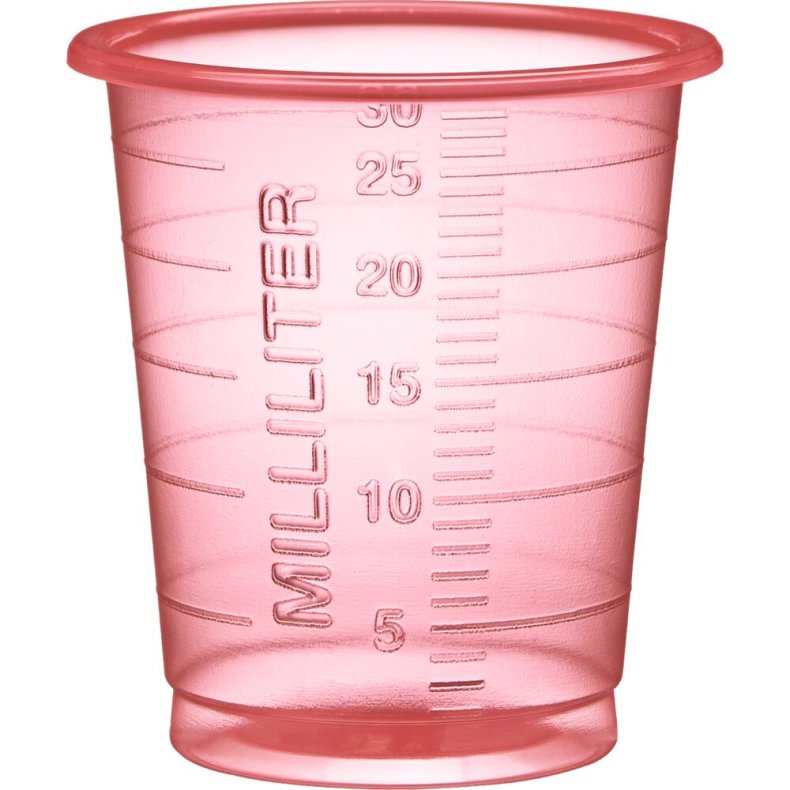 Medicinb�ger, Eco, 30 ml, r�d, med graduering