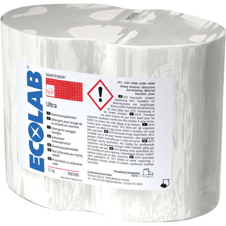 Maskinopvask, Ecolab Smartpower Ultra, med klor, 3,1 kg