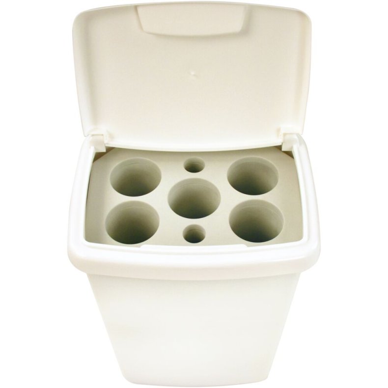 Affaldsspand, V-Part, hvid, plast, 7-rums, 50 l, indsats i plast, til opsamling af kopper