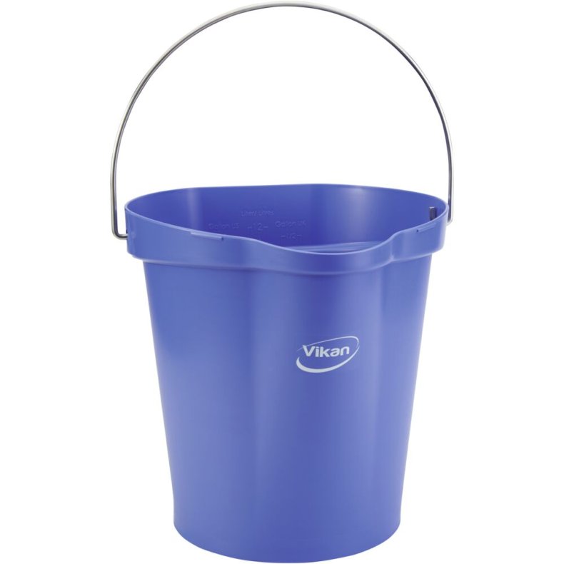 Spand til f�devarer, Vikan, 32,5x33x33cm, 12 l, lilla, PP/rustfrit st�l, med h�ldetud *Denne vare tages ikke retur*