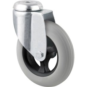 Hjul, Vileda Origo, �125mm, gr�, plast/st�l, uden bremse, drejeligt, bl�de *Denne vare tages ikke retur*