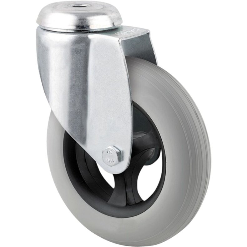 Hjul, Vileda Origo, �125mm, gr�, plast/st�l, uden bremse, drejeligt, bl�de *Denne vare tages ikke retur*