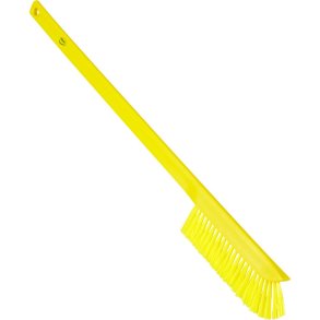 Vaskeb�rste, Vikan, 60x1,5cm, gul, PP, medium, med lang skaft *Denne vare tages ikke retur*
