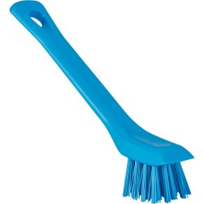 Detaljeb�rste, Vikan, 15cm, bl�, polyester/PP/rustfrit st�l, med skrabekant, stiv *Denne vare tages ikke retur*