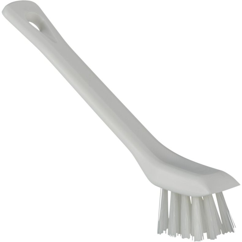 Detaljeb�rste, Vikan, 15cm, hvid, polyester/PP/rustfrit st�l, med skrabekant, stiv *Denne vare tages ikke retur*