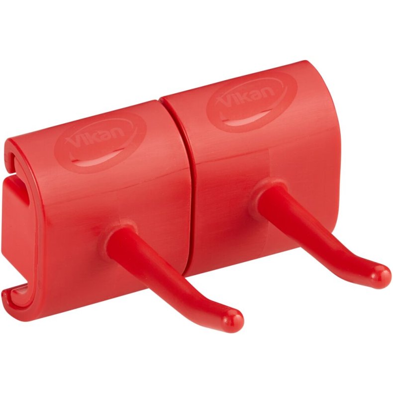 V�goph�ng til redskaber, Vikan, 8,3x7,8x4,8cm, r�d, PP/TPE, dobbeltkrogs modul *Denne vare tages ikke retur*