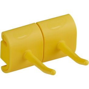 V�goph�ng til redskaber, Vikan, 8,3x7,8x4,8cm, gul, PP/TPE, dobbeltkrogs modul *Denne vare tages ikke retur*