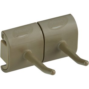 V�goph�ng til redskaber, Vikan, 8,3x7,8x4,8cm, brun, PP/TPE, dobbeltkrogs modul *Denne vare tages ikke retur*