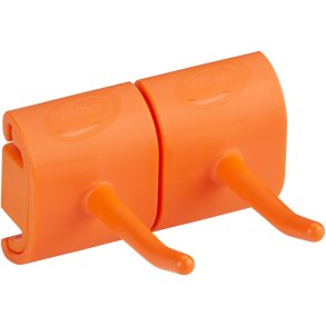 V�goph�ng til redskaber, Vikan, 8,3x7,8x4,8cm, orange, PP/TPE, dobbeltkrogs modul *Denne vare tages ikke retur*