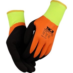 Heldyppet latexhandske, THOR Superflex Thermo, 10, orange, akryl/polyester