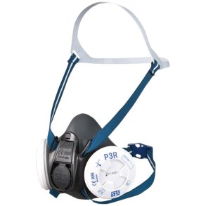 Halvmaske, STS, L, TPE, med skruel�s p� filter, flergangs