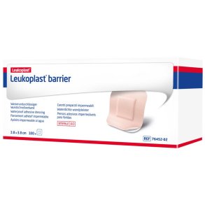 H�fteplaster, Leukoplast Barrier, 3,8x3,8cm, beige, vandfast, steril *Denne vare tages ikke retur*