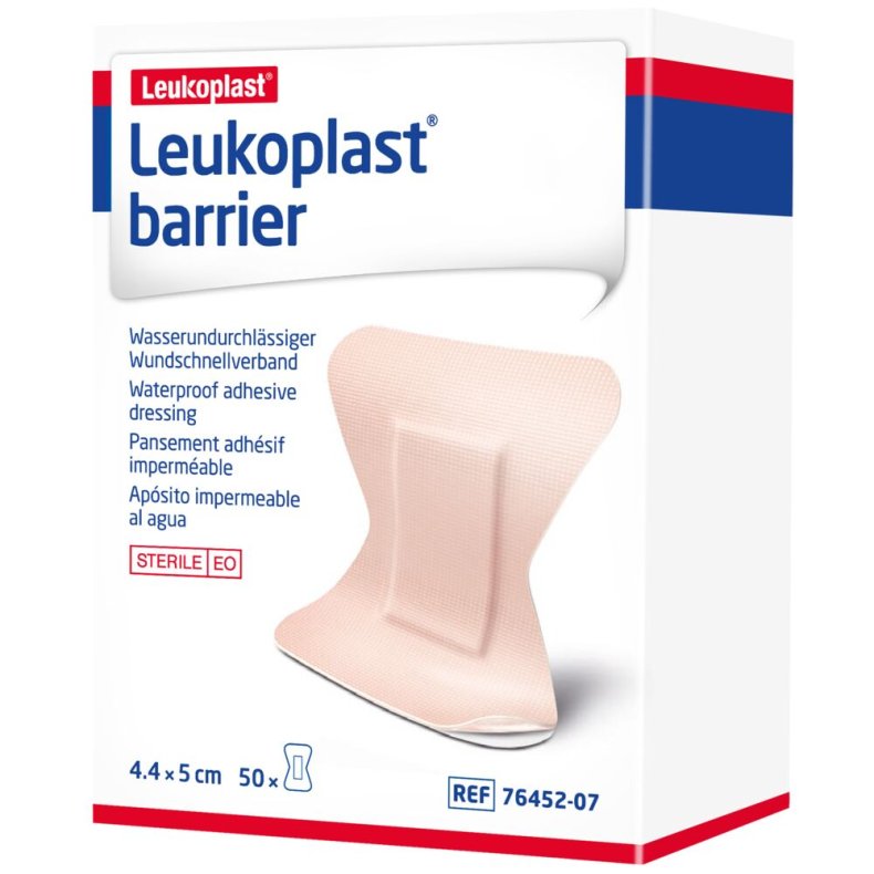 H�fteplaster, Leukoplast Barrier, 5x4,4cm, beige, fingertip, vandfast, steril *Denne vare tages ikke retur*