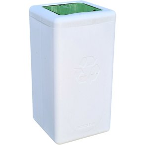 Affaldsspand, BrickBin, hvid, HDPE, 65 l, hvid/gr�n, med s�kkeholder og l�g *Denne vare tages ikke retur*
