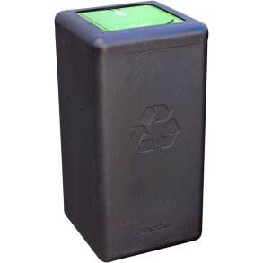 Affaldsspand, BrickBin, sort, HDPE, 65 l, sort/gr�n, med s�kkeholder og l�g *Denne vare tages ikke retur*