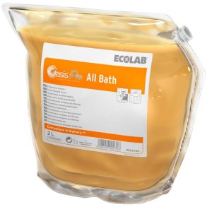 Sanitetsreng�ring, Ecolab Oasis Pro All Bath, 2 l, alkalisk/affedtende, med farve og parfume